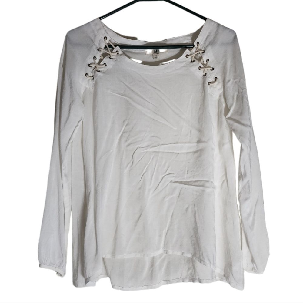 YA Los Angeles Long Sleeve Semi Sheer  Blouse Size Small